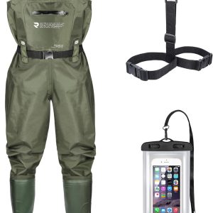 Fishing Chest Waders for Men Women with Boots Waterproof 2-ply Nylon PVC Breathable Waders for Hunting